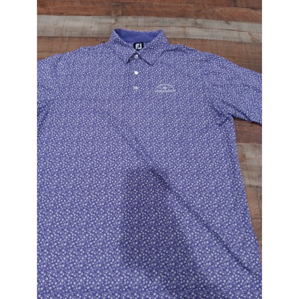 Men's Footjoy Golf Club Purple Polo Tulip Print All Over Print Xl 2817